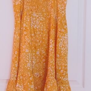 XS Yellow dress in rayon cotton.